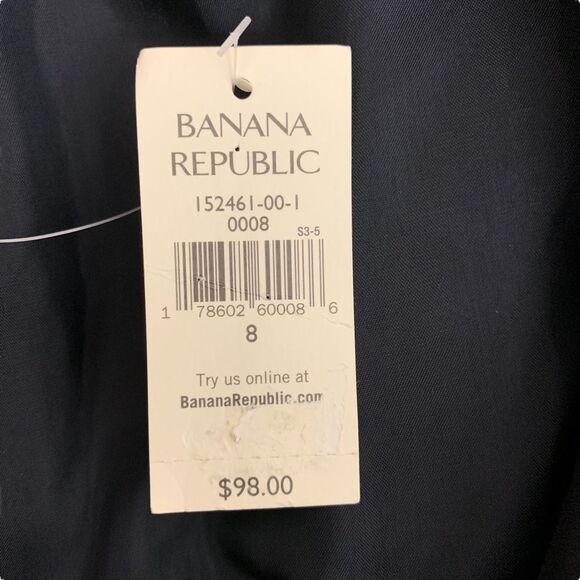 Banana Republic Black Silk Dress V-Neck Empire Waist Cocktail Dress Size 8 - Picture 6 of 11